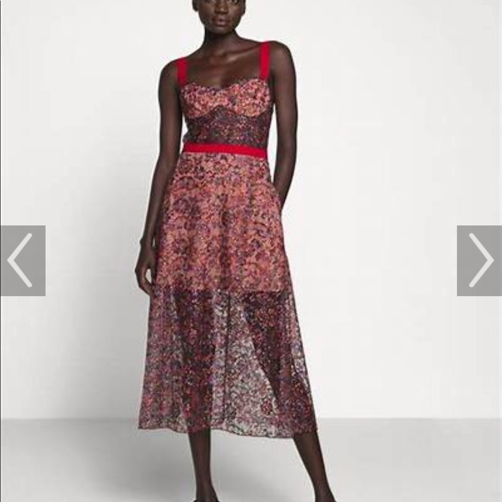 NWT Allen Schwartz size 4 red eden bustier dress